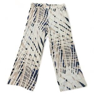 NATORI Breezy Palms Wide Leg Pants Elastic Waisr size Large XL‎ Beach Vacation